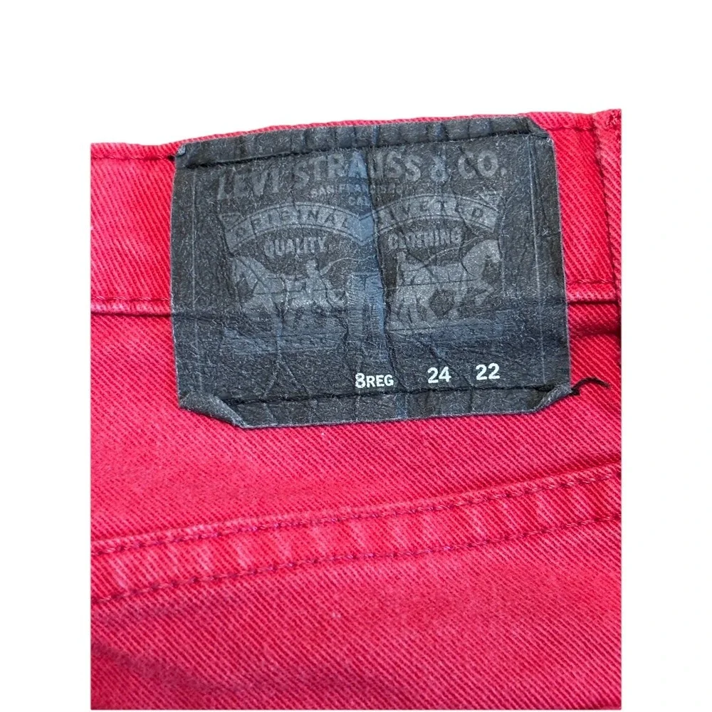 Levi's 511 Slim Fit Stretch Red Adjustable 8 Regular 24x22